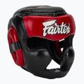 Casco da boxe Fairtex Diagonal Vision - Copertura totale della testa nero/rosso