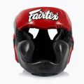 Casco da boxe Fairtex Diagonal Vision - Copertura totale della testa nero/rosso 2