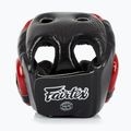Casco da boxe Fairtex Diagonal Vision - Copertura totale della testa nero/rosso 3