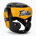 Casco da boxe Fairtex Diagonal Vision - Copertura totale della testa nero/giallo