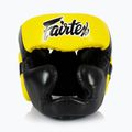 Casco da boxe Fairtex Diagonal Vision - Copertura totale della testa nero/giallo 2