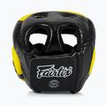Casco da boxe Fairtex Diagonal Vision - Copertura totale della testa nero/giallo 3