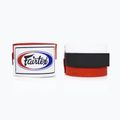 Fairtex Handwraps 455 cm bende da boxe bianco/rosso