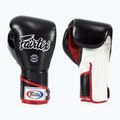 Guantoni da boxe Fairtex Stylish Angular Sparring - Pollice bloccato nero/bianco/rosso