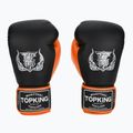Top King Reborn Guantoni da boxe in pelle nera/arancione