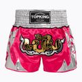 Pantaloncini da allenamento Top King Thai Boxe rosa/bianco