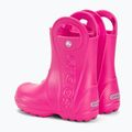 Crocs Handle Rain Boot Bambini rosa confetto wellingtons 3