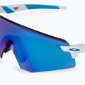 Occhiali da sole Oakley Encoder bianco lucido/prisma zaffiro 5