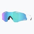 Occhiali da sole Oakley Cybr Zero bianco lucido/prisma zaffiro 9