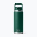 Borraccia termica YETI Rambler Straw 769 ml black forest green