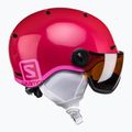 Casco da sci per bambini Salomon Grom Visor rosa lucido/arancio tonico 4