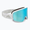 Red Bull SPECT Rush bianco/blu ghiaccio neve/fumo con occhiali da sci a specchio blu