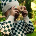 KID STORY berretto invernale per bambini Merino verde scacchiera 8