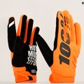 Guanti da ciclismo da uomo 100% Brisker arancio fluo/nero 6