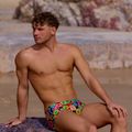 Boxer da nuoto uomo Funky Trunks Sidewinder Trunks berry good 6