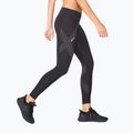 Leggings da allenamento da donna 2XU Motion Mid-Rise Compression nero/punto logo riflettente 2