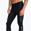Leggings da allenamento da uomo 2XU Core Compression nero/argento 4
