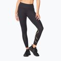 Leggings da allenamento da donna 2XU Force Mid-Rise Compression nero/oro