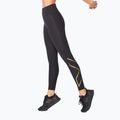 Leggings da allenamento da donna 2XU Force Mid-Rise Compression nero/oro 3