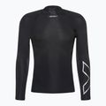 Maglia a maniche lunghe da allenamento 2XU Core Compression nero/argento per uomo 4