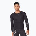 Maglia a maniche lunghe da allenamento 2XU Core Compression nero/argento per uomo
