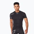 Maglietta da allenamento da uomo 2XU Core Compression nero/argento