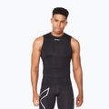 Canotta da allenamento da uomo 2XU Core Compression Sleeveless nero/argento