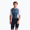 Tuta da triathlon da uomo 2XU Light Speed Sleeved mezzanotte/bianco