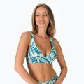 Rip Curl Sun Rays - Top bikini floreale con aletta - verde acqua scuro