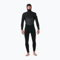 Uomo Rip Curl Dawn Patrol Hooded 6/4 mm Chest Zip Swim Foam Nero