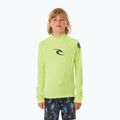 Rip Curl Brand Wave UPF Rash Vest bambino nuoto maniche lunghe lime