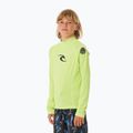 Rip Curl Brand Wave UPF Rash Vest bambino nuoto maniche lunghe lime 4