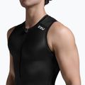 Canotta da ciclismo da uomo 2XU Core Tri Tank nero/bianco 4