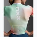 Body da triathlon da donna 2XU Aero Hex Sleeved jelly mint/majol 7
