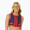 Rip Curl Coco Short Sleeve Vest top da bagno rosso/blu scuro