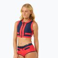 Rip Curl Coco Short Sleeve Vest top da bagno rosso/blu scuro 4