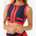Rip Curl Coco Short Sleeve Vest top da bagno rosso/blu scuro 5