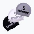 Cuffia da nuoto Synergy Silicone Swim Cap 3 pcs. black/silver/white
