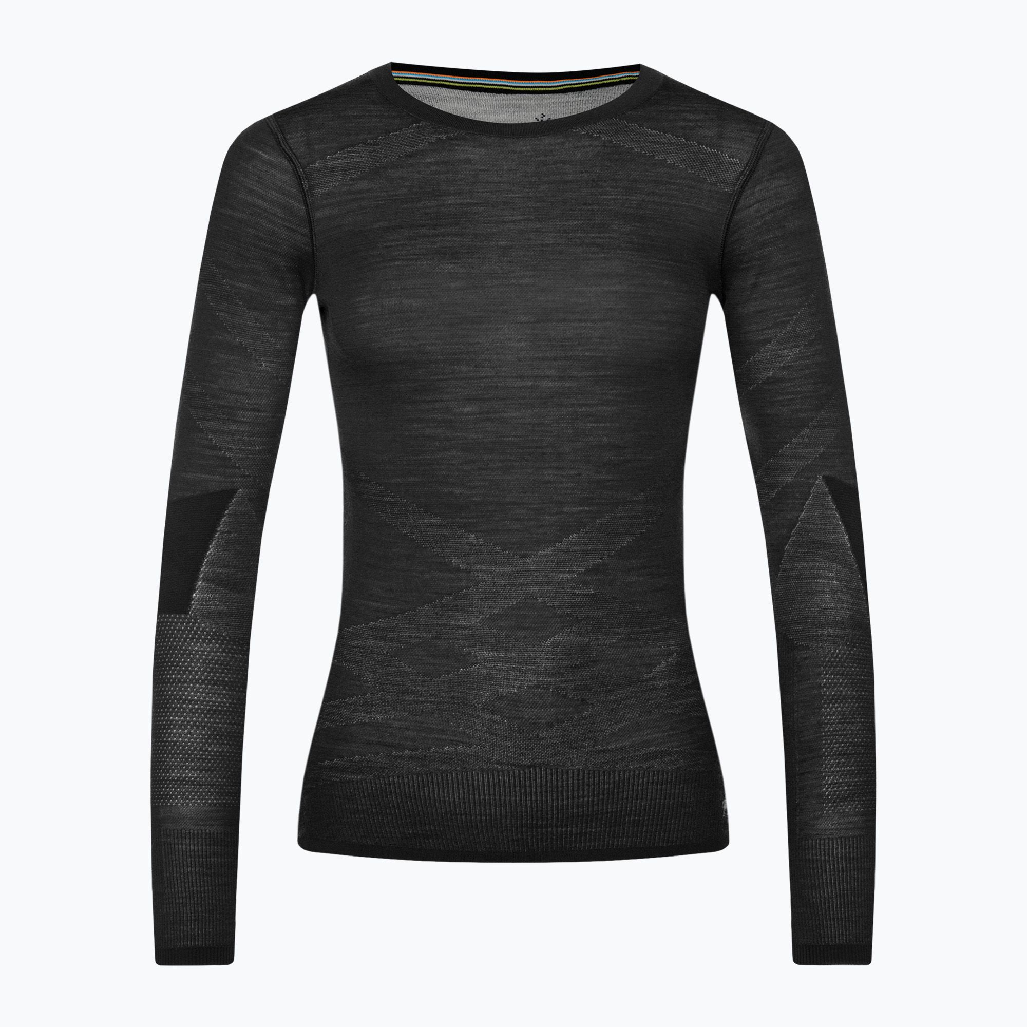 Smartwool Intraknit Merino 200 Crew donna a manica lunga termica nero/bianco (XS) (Intraknit Merino 200 Crew SW019284960)