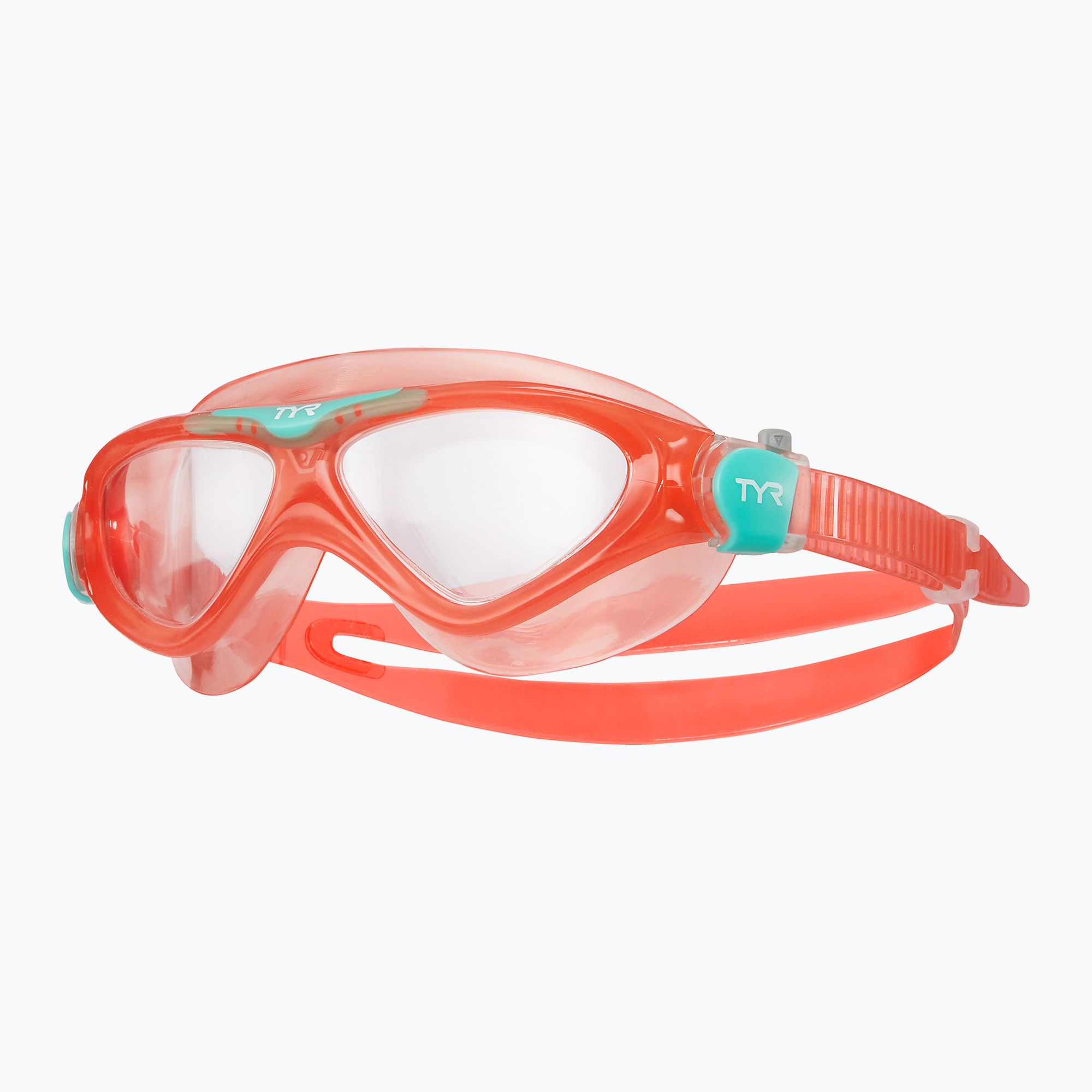Maschera da bagno TYR Rogue trasparente/corallo/turchese (Rogue LGRSMKD)
