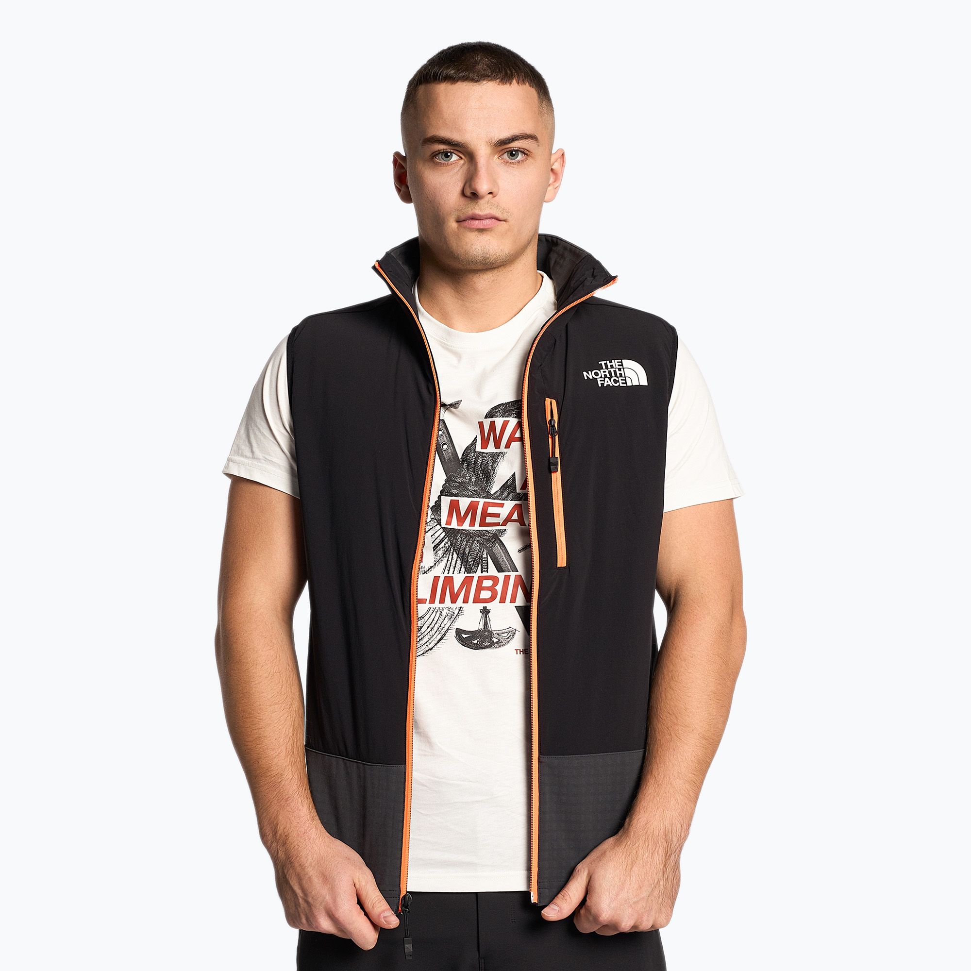 Smanicato da uomo The North Face Dawn Turn Hybrid Ventrix grigio asfalto/nero/arancio shocking (L) (Dawn Turn Hybrid Ventrix NF0A7Z8ROE41)