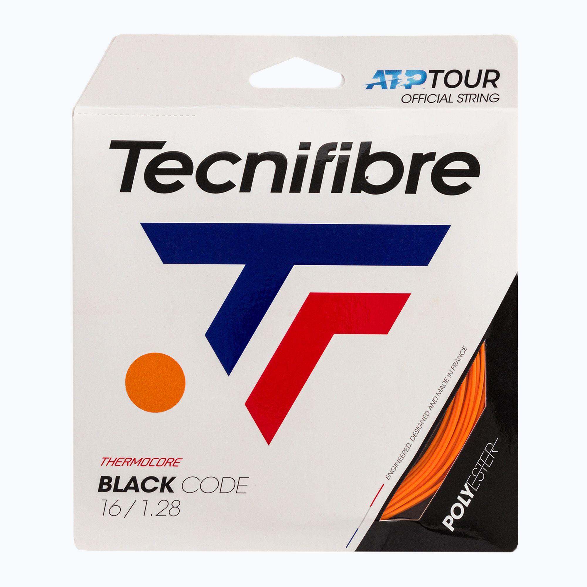 Corde Tecnifibre Black Code 12 m per il tennis a fuoco (1.28 mm) (Black Code 04GBL128XV)
