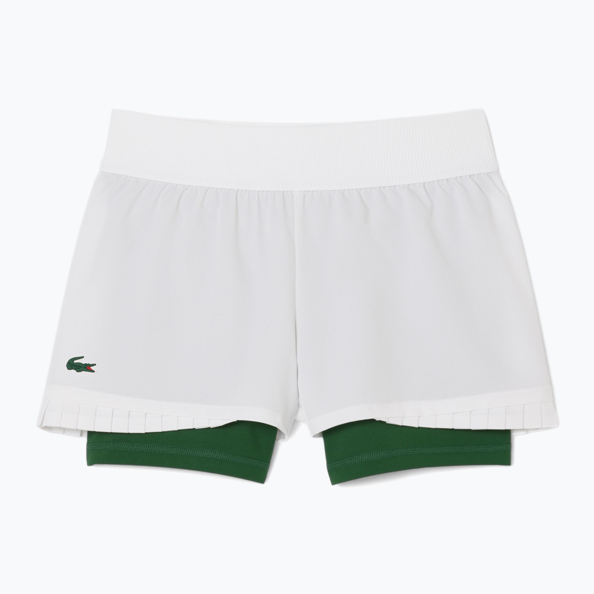 Pantaloncini da tennis Lacoste donna GF8598 bianco/verde (34) (GF8598)