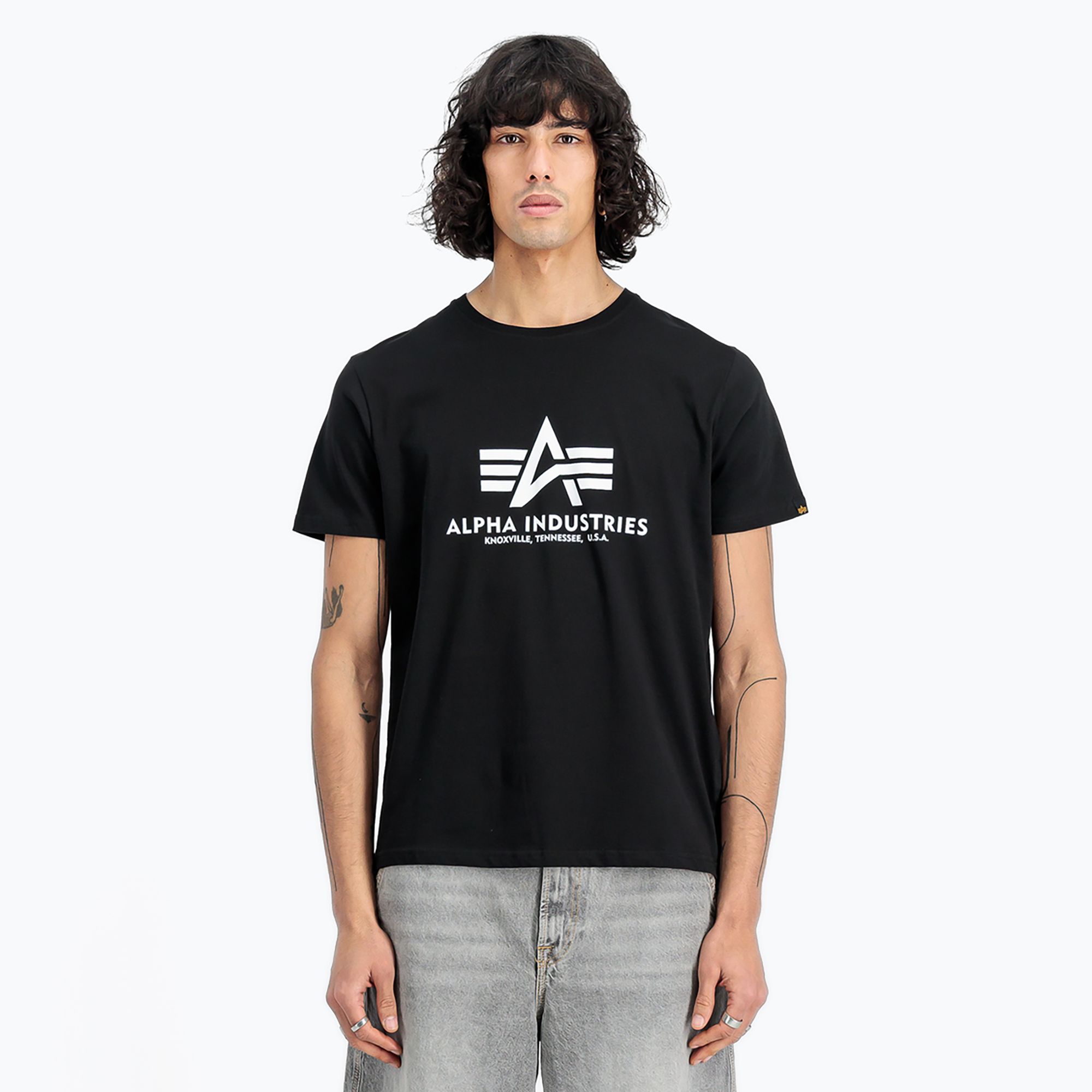 Maglietta Alpha Industries Basic nera da uomo (2XL) (Basic 100501)