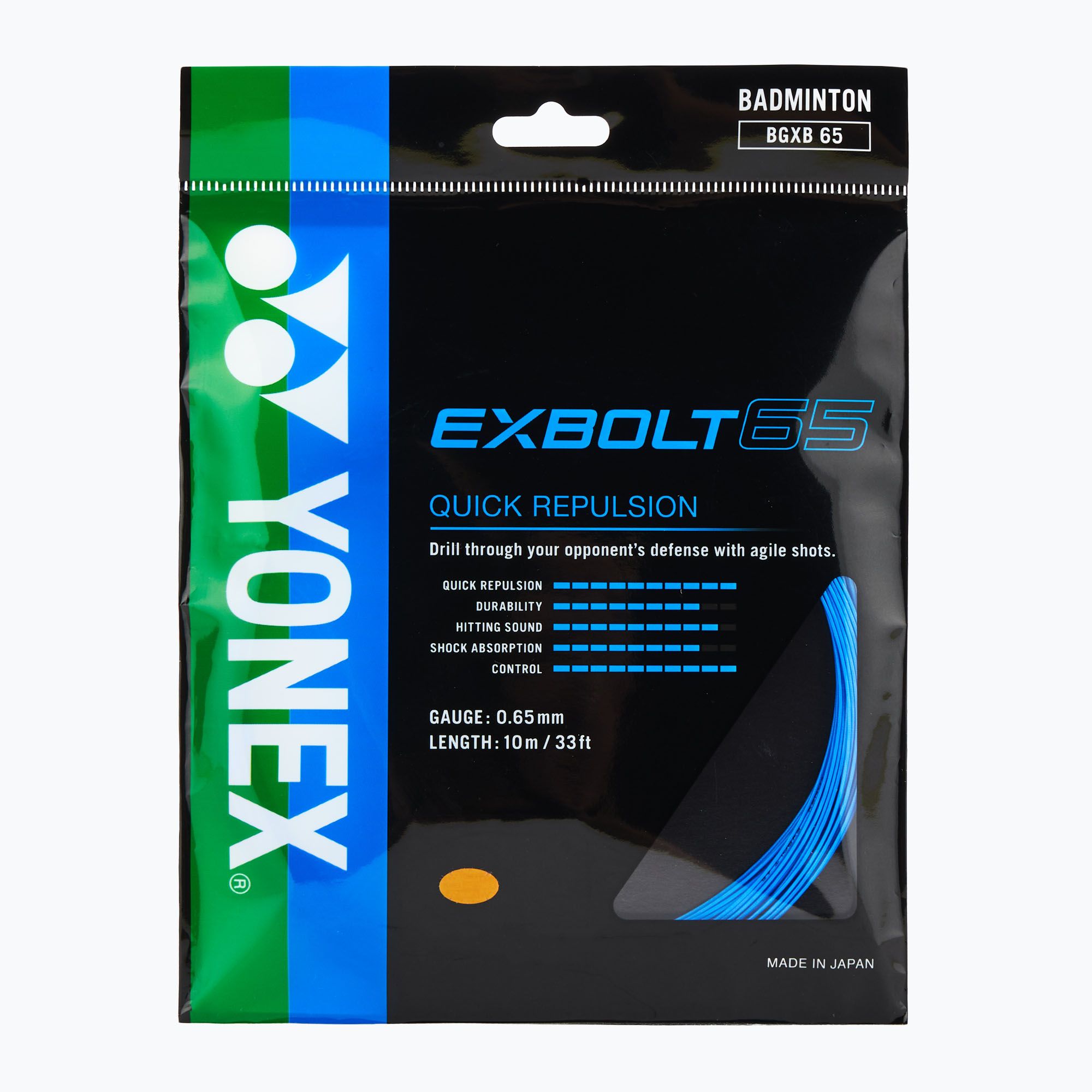 Corda da badminton YONEX Exbolt 65 Set 10 m blu