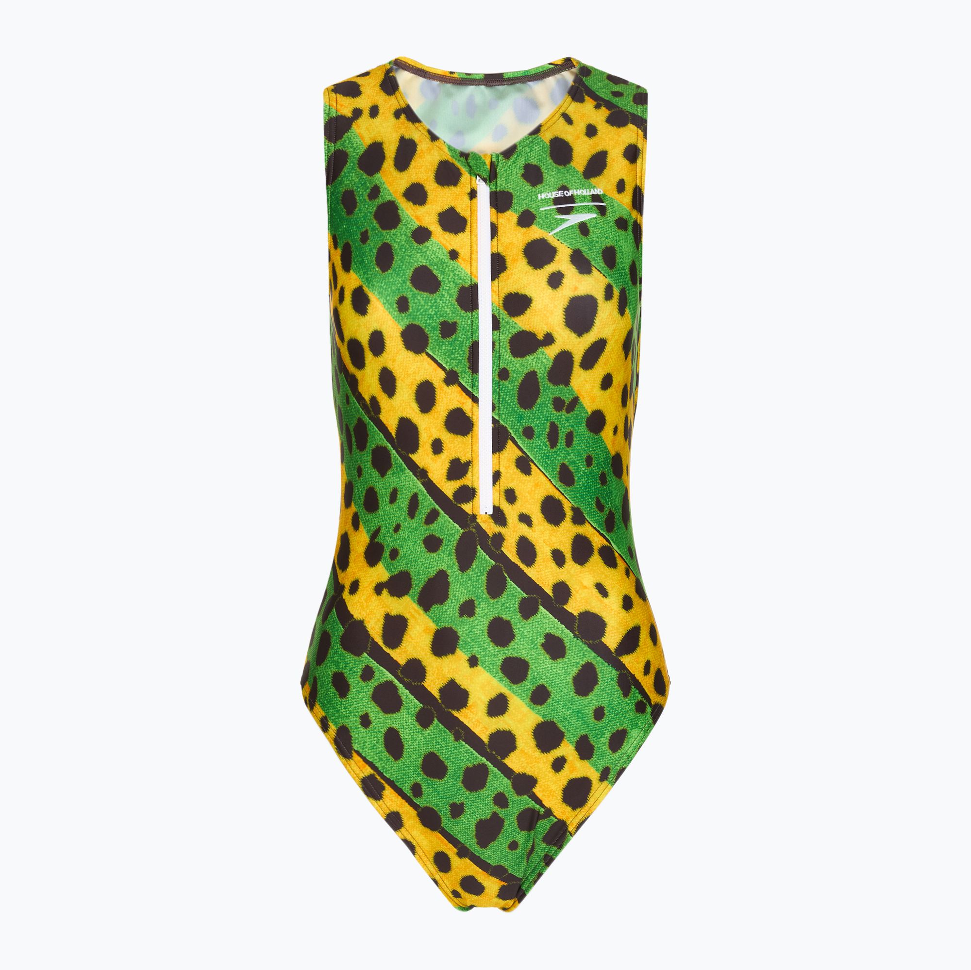 Costume intero Speedo Placement Digital Highneck donna verde/giallo (XXS) (Placement Digital Highneck 8-12598F235)