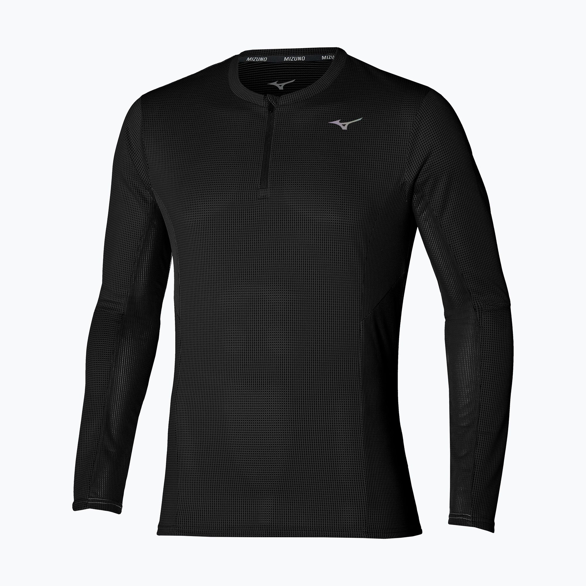Longsleeve da corsa da uomo Mizuno Dryaeroflow Half Zip nero (XXL) (Dryaeroflow Half Zip J2GAB50509)