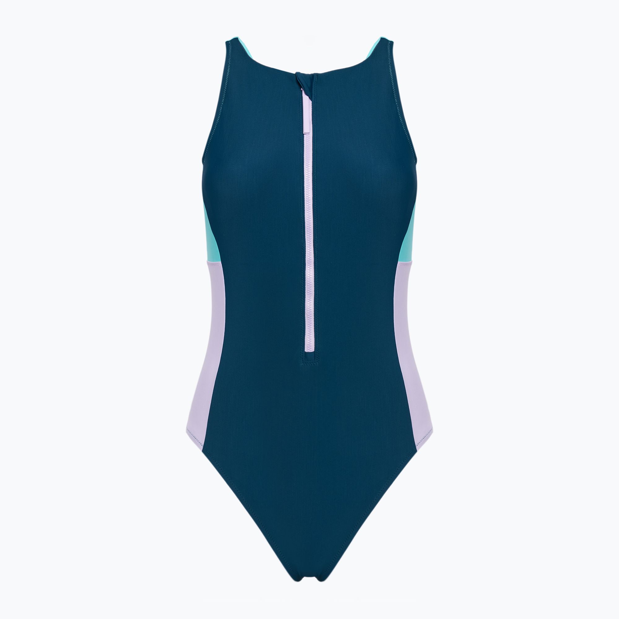 Speedo costume da bagno intero donna Zip Colorblock verde scuro (XL) (Zip Colorblock 8-00403416009)