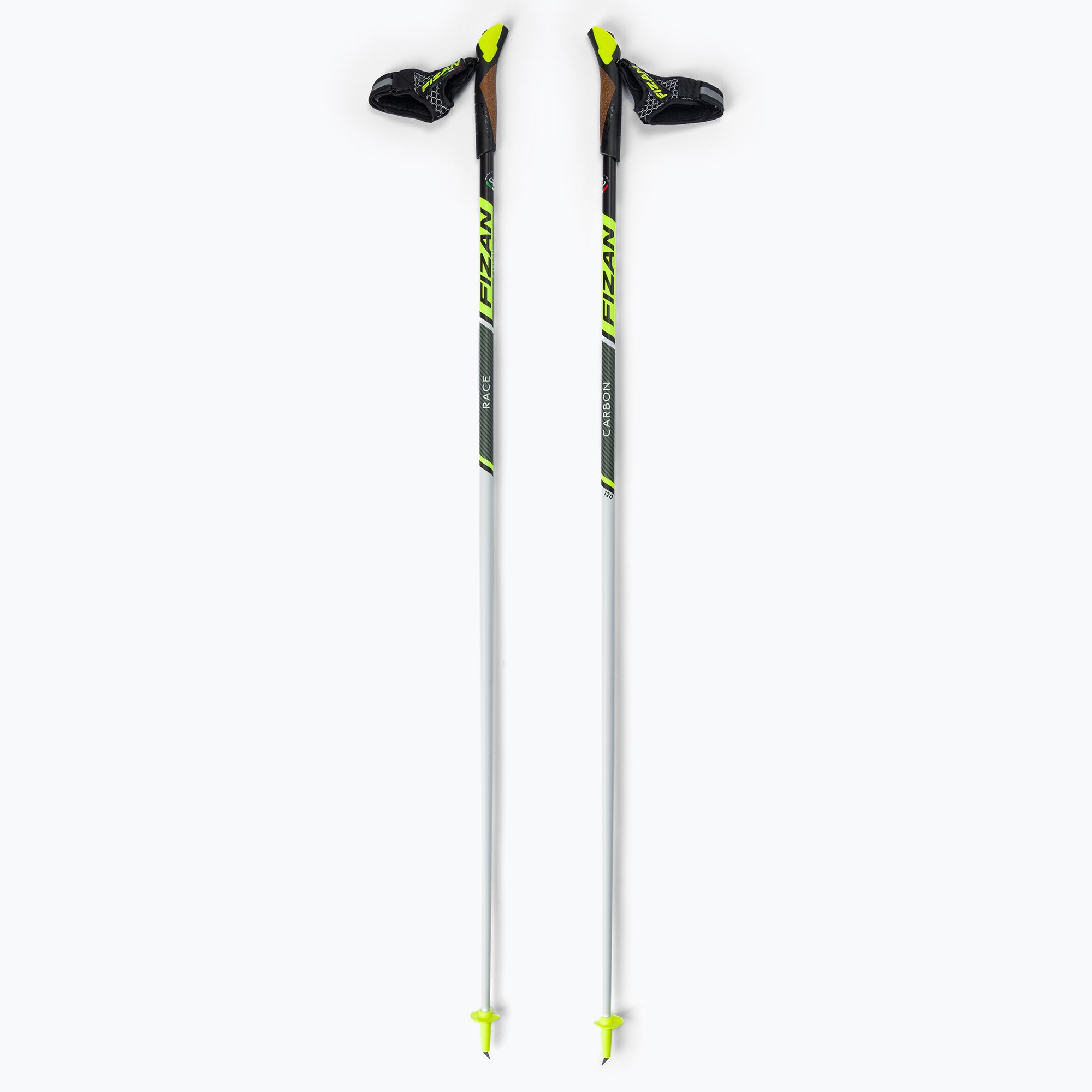 Bastoncini da nordic walking Fizan Race Carbon bianco/giallo (110 cm) (Race Carbon S20 CA02)