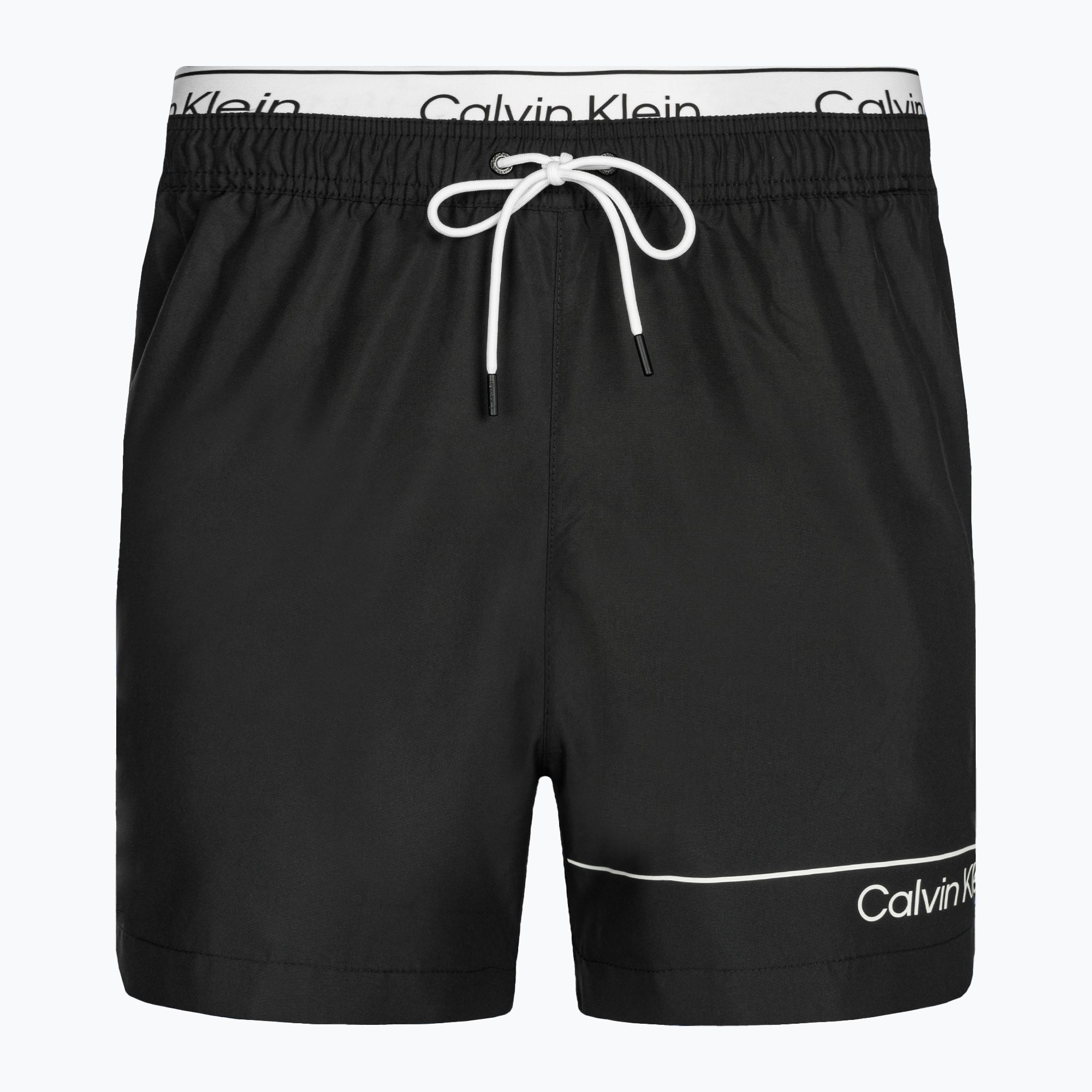Pantaloncini da bagno Calvin Klein Medium Double neri da uomo (XXL) (Medium Double WB KM0KM00957BEH)